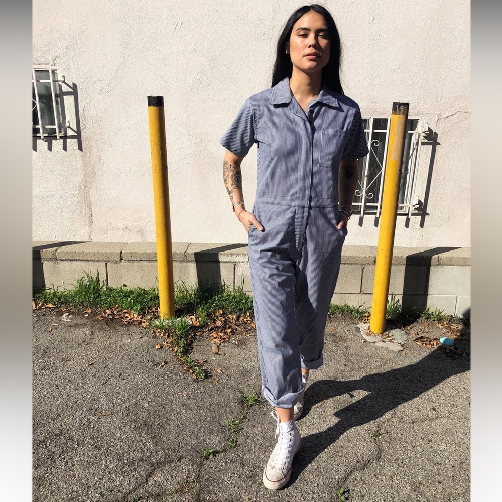 Nooworks Coveralls Railroad Denim Large